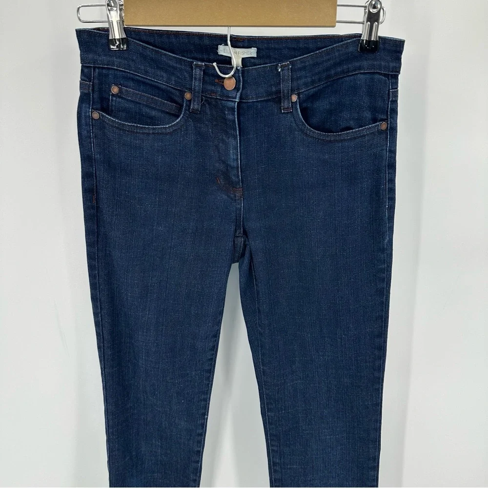 EILEEN FISHER Jeans Womens Size 4 Dark Wash Denim Made in Portugal